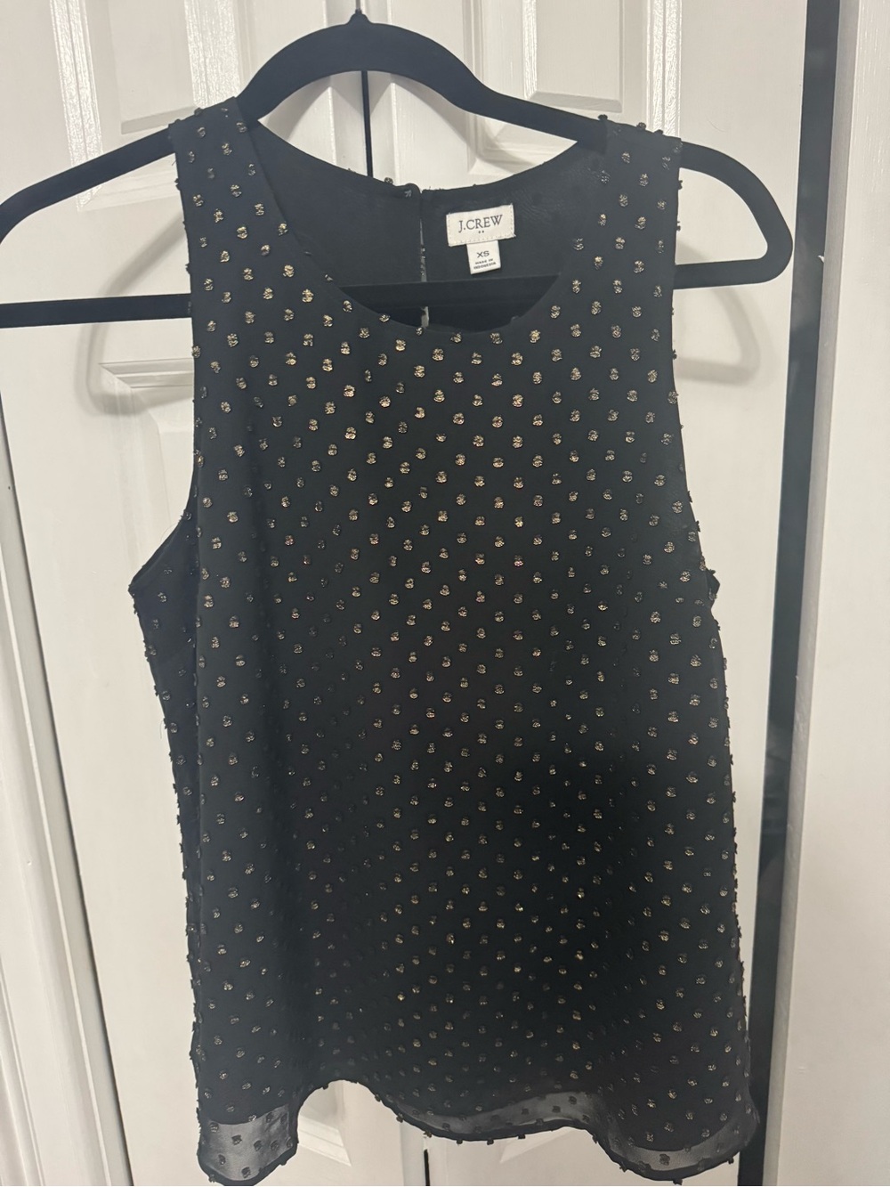 J. Crew Black Beaded Sleeveless Camisole